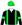 Black, apple green braces, armbands & cap