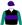 Black, purple band with emerald green sleeves & purple cap