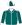 Bottle green, white seams, bottle green sleeves with white cuffs, bottle green & white quartered cap