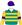 Emerald green & gold hoops, gold sleeves, purple armbands & cap