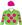 Lime green, hot pink spots & cap