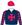 Navy blue, red Maltese Cross, diamond chequered sleeves, red cap