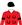 Scarlet, black horseshoes, arm bands & cap