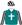 Teal, white cross, black & white striped sleeves & cap