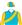 Turquoise, gold sash & sleeves, quartered cap