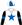 White, royal blue star, black sleeves, royal blue arm bands, royal blue & white quartered cap